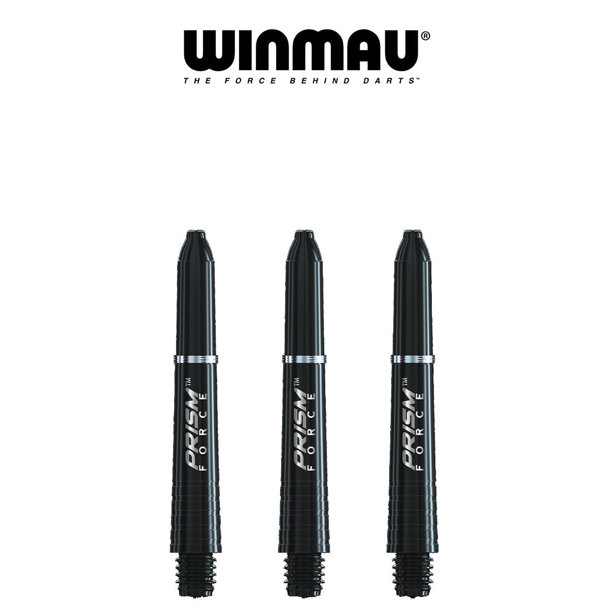 WINMAU Prism Force Ring Lock Dart Shafts - Short Black Aluminum Dart Shafts for Professional Players | Perfect for Steel Tip Darts, Tournaments & Home Practice