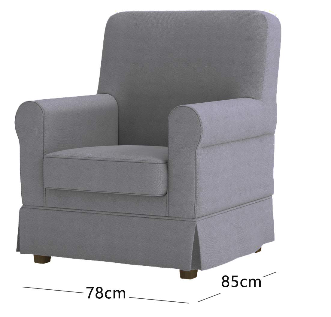 Custom Made Ektorp Jennylund Cover Replacement for IKEA Jennylund Armchair Sofa - Light Gray Cotton Slipcover | Perfect for Living Room, Bedroom & Office Decor