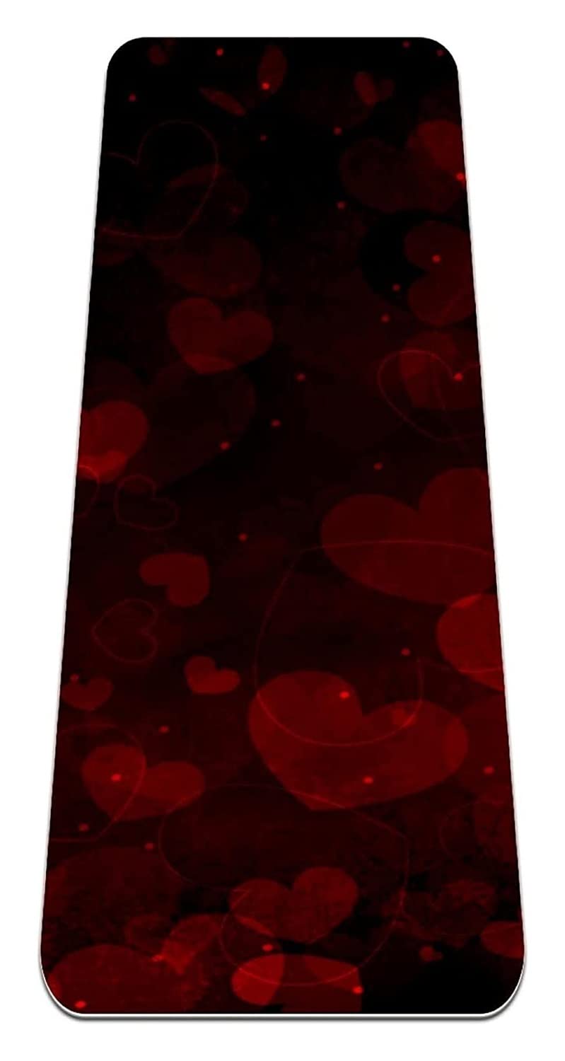 Premium Non-Slip Eco-Friendly Yoga Mat with Carrying Bag - 6mm Thick Red Heart Design for Pilates, Fitness, Gym & Home Workouts | Ideal for Yoga, Exercise & Sports Activities