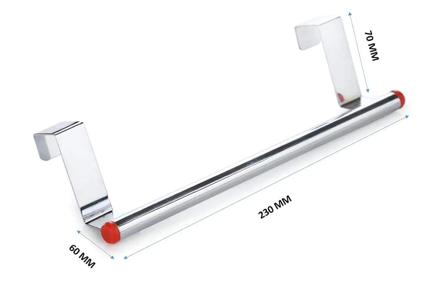 Stainless Steel 9 Inch Towel Rod - Chrome Finish Bathroom Towel Rack with Wall Mount | Heavy Duty Towel Bar for Bathroom, Kitchen & Laundry Room | Modern Towel Hanger Stand | Bathroom Accessories Made in India