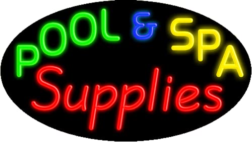 Vintage Glass Neon Sign for Pool & Spa - Handcrafted in USA | Perfect for Bar, Man Cave, or Outdoor Decor