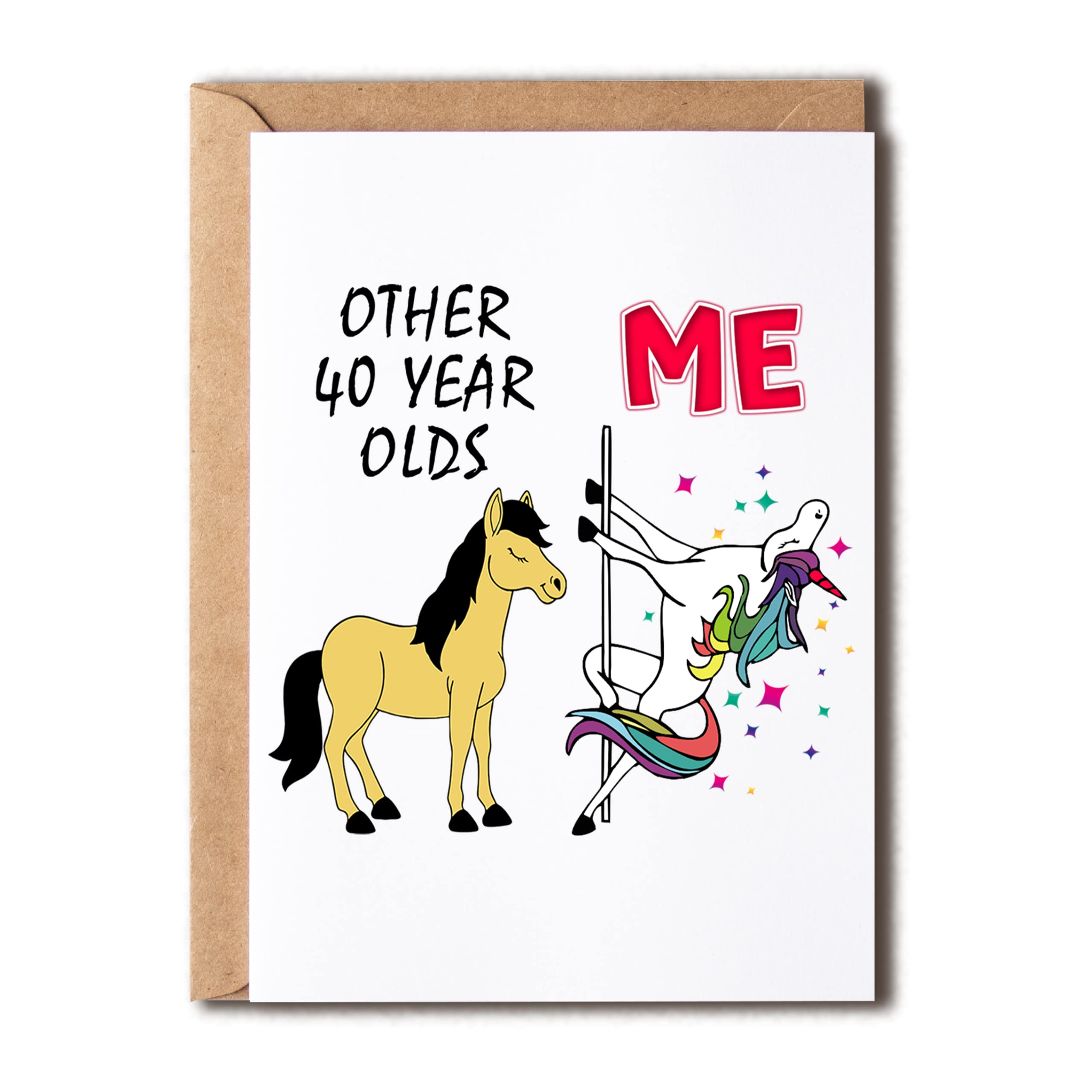 40th Birthday Gifts for Women - Funny Unicorn Themed Card for 40 Year Old Mom, Wife, Friend or Sister - Perfect for Milestone Celebrations & Special Occasions