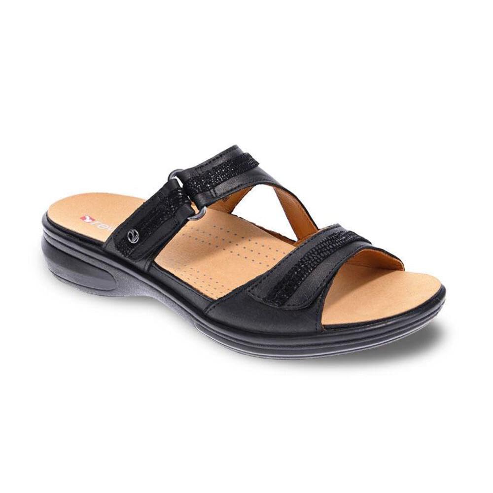 Revere Rio Women's Slide Sandals - Premium Leather Comfort Sandals with Arch Support & Adjustable Straps | Perfect for Beach, Pool, and Summer Casual Wear