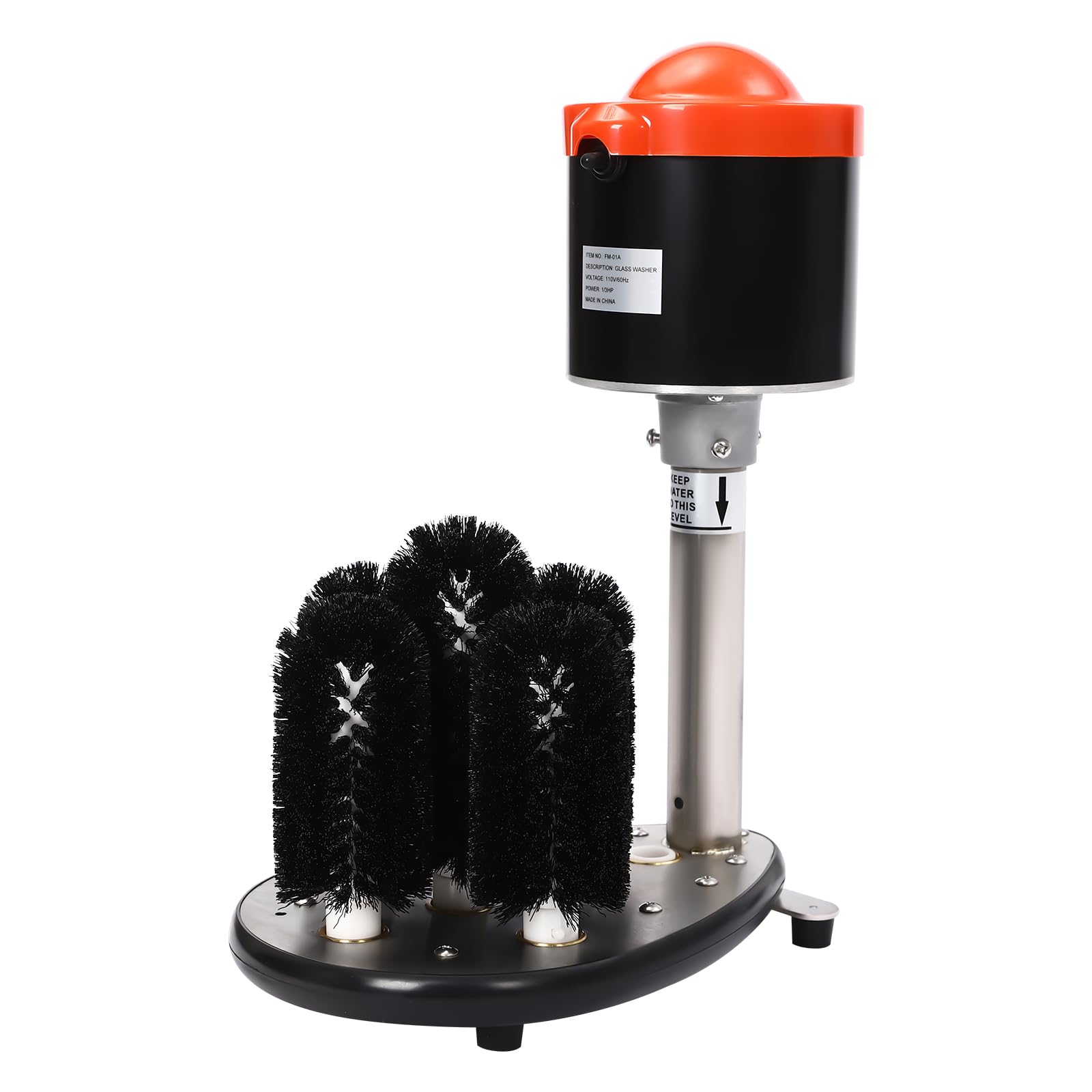Electric Glass Washer with 5 Cup Brushes - Automatic Commercial & Household Glass Cleaning Machine for Wine, Beer, Brandy Glasses | Perfect for Bars, Restaurants & Home Entertaining