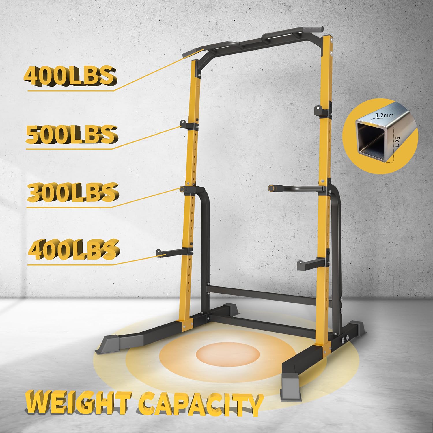 ZENOVA Power Rack - Heavy Duty 800LBS Capacity Squat Rack with Pull Up Bar for Home Gym, Weightlifting & Strength Training - Perfect for Garage Workouts & CrossFit Training