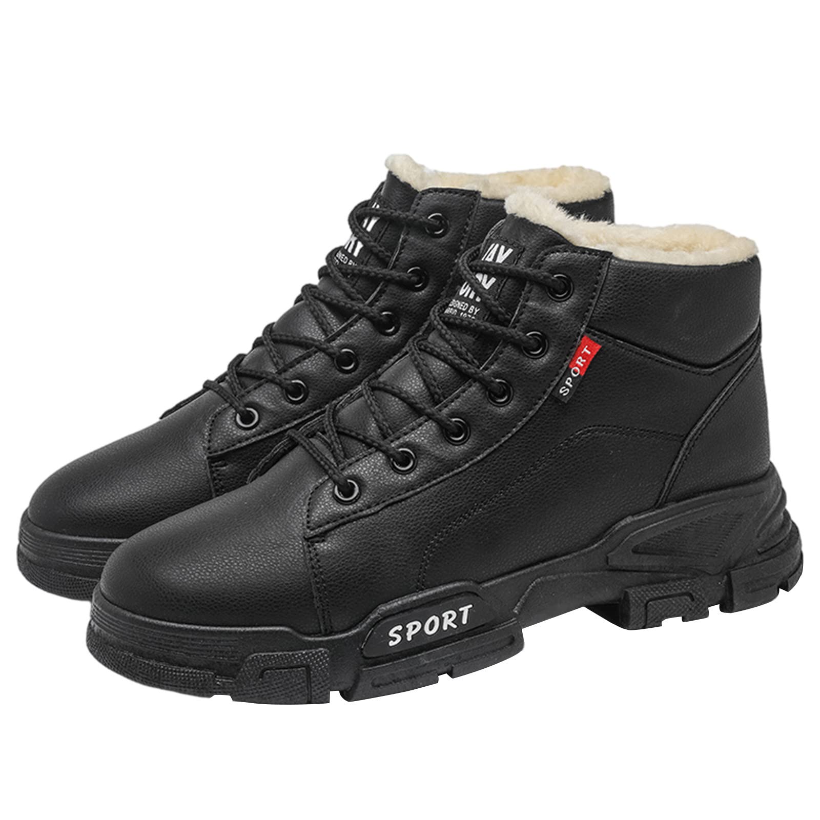 Men's Winter Snow Boots - Waterproof Hiking Shoes with Fur Lining, Anti-Slip Rubber Sole, High-Top Ankle Boots for Outdoor Activities & Casual Wear - Perfect for Snowy Days, Hiking, and Cold Weather Adventures