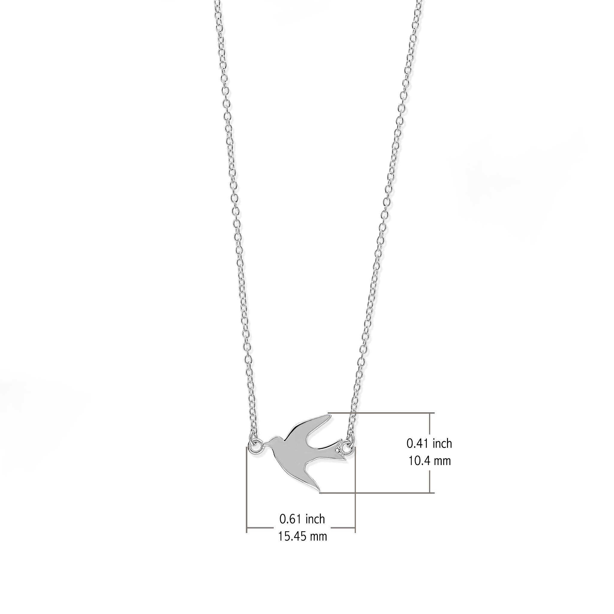 Sterling Silver Soaring Bird Necklace 18
