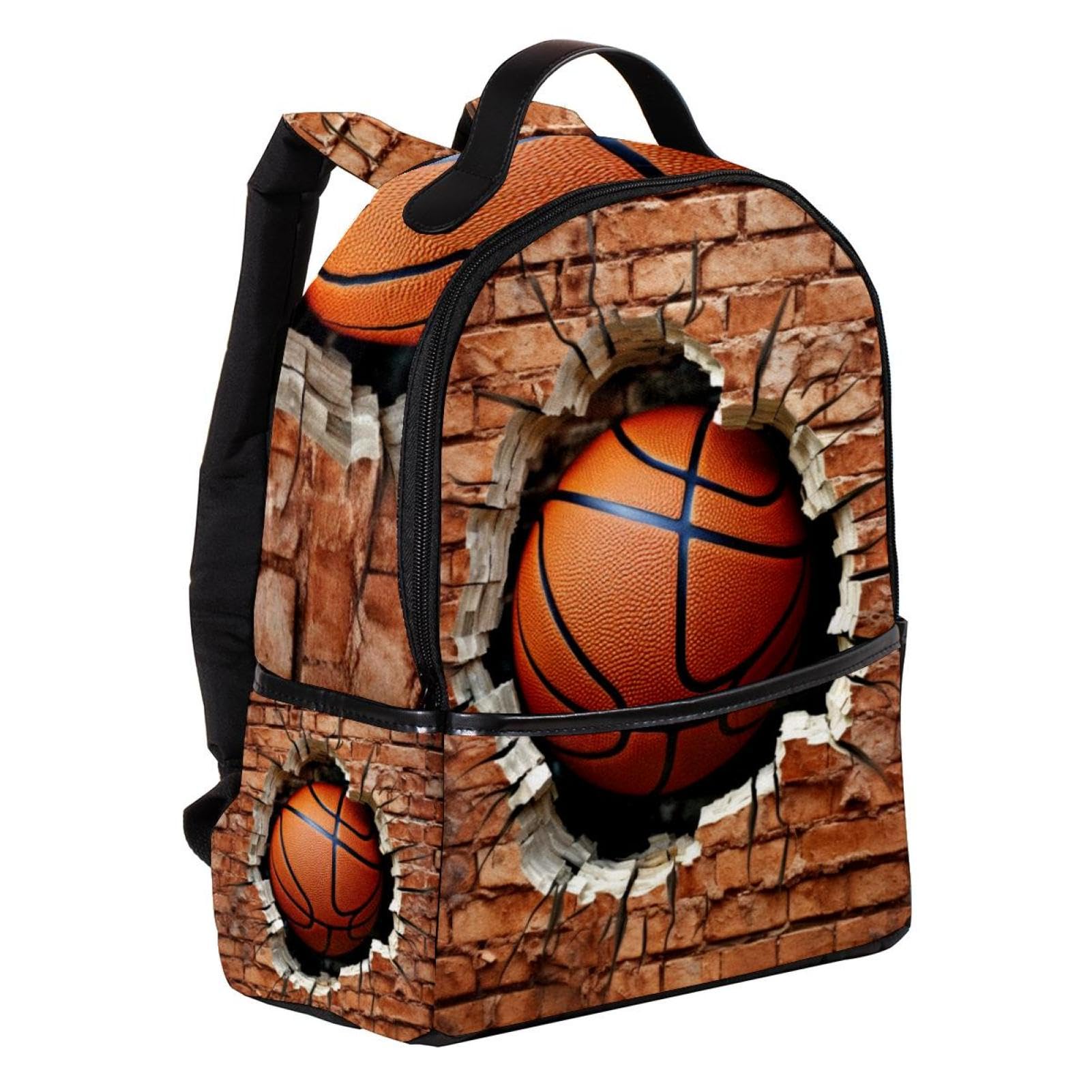 Durable Travel Backpack for Men & Women - Water-Resistant Basketball Wall Texture Design - Perfect for Hiking, Gym, Work & School Commute