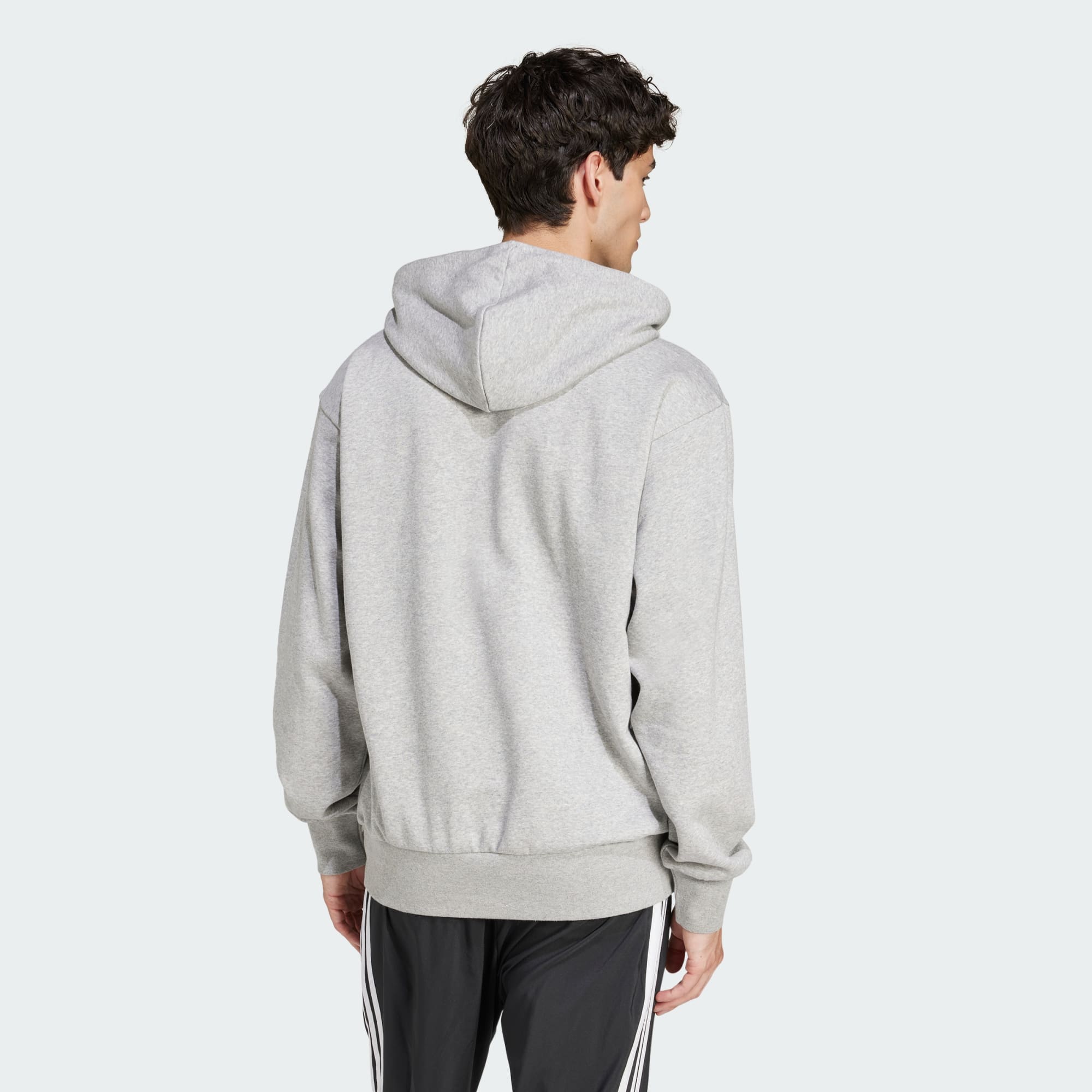 Adidas Men's FeelCozy Fleece Hoodie - Grey | Soft & Warm Pullover for Casual Wear, Gym & Outdoor Activities