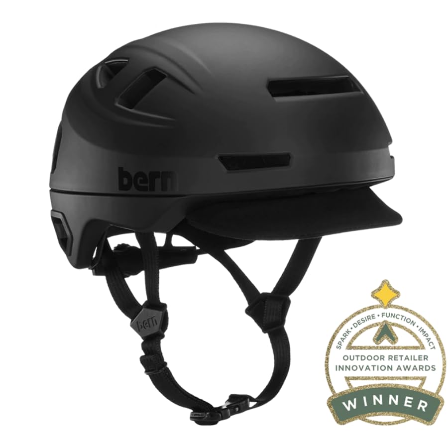 Bern Hudson Commuter Bike Helmet with MIPS Technology - Certified for E-Bikes & Cycling Safety - Integrated LED Rear Light & U-Lock Compatible - Perfect for Urban Commuting & Electric Bike Riders
