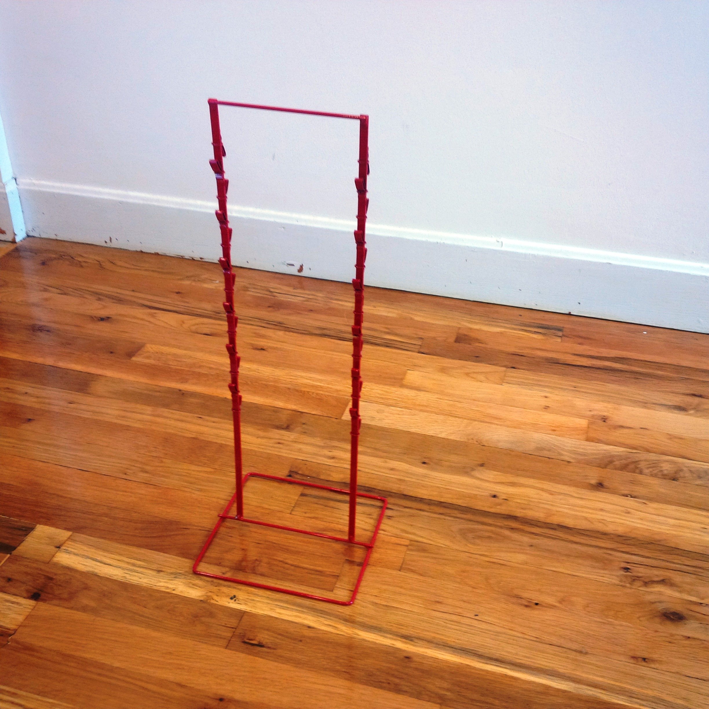 Red Double Round Strip Display Rack 22x8.5x8 Inches for Retail Stores