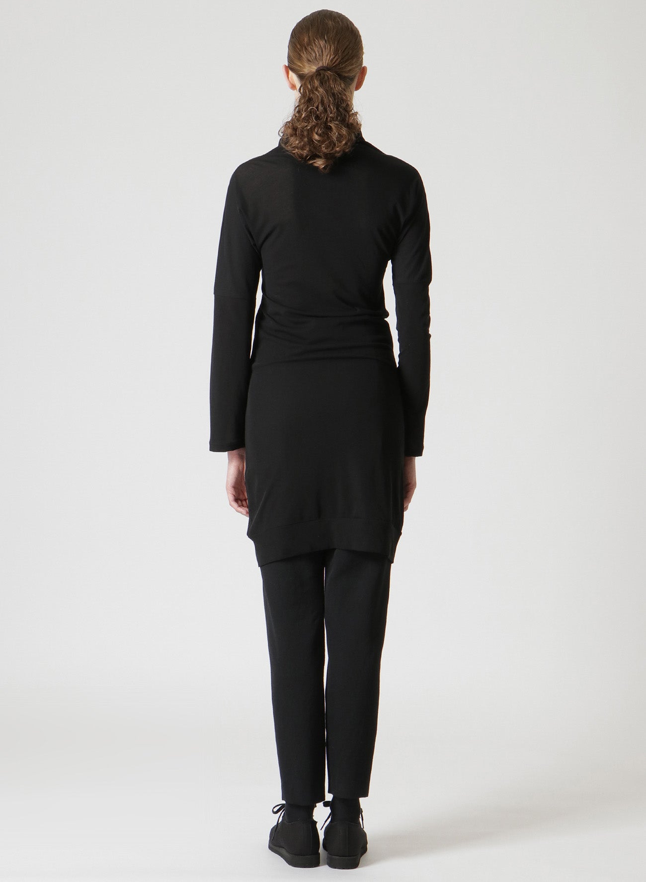 COSMORAMA Women's Cotton Long Sleeve Button Up Turtleneck Top - Elegant Draped Blouse for Office, Date Night & Fall Layering