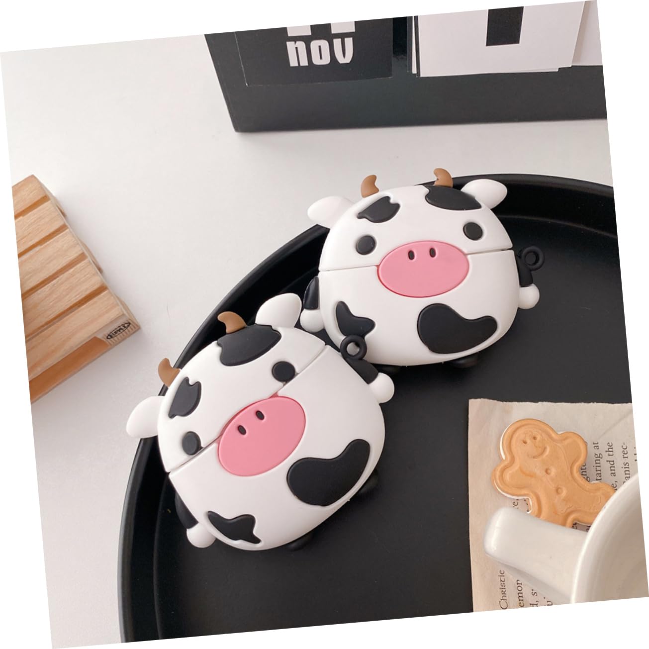 Artibetter 3-Pack Cow Print AirPods Case with Charging Port - Compatible with AirPods 1 & 2, Stylish & Portable Earphone Cover for Women & Men | Perfect for Travel, Gym & Daily Use