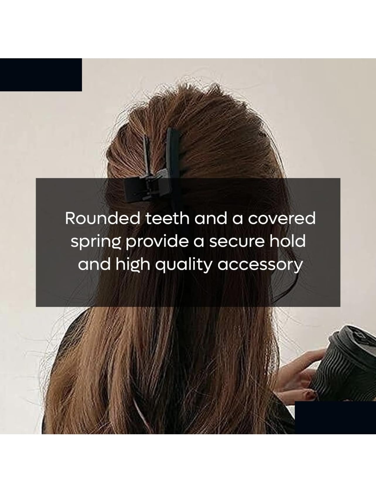Stylish Black Plastic Hair Claw Clips for Women & Girls - Non-Slip Hair Accessories (Pack of 6, One Size) | Perfect for Everyday Use, Work, and Special Occasions