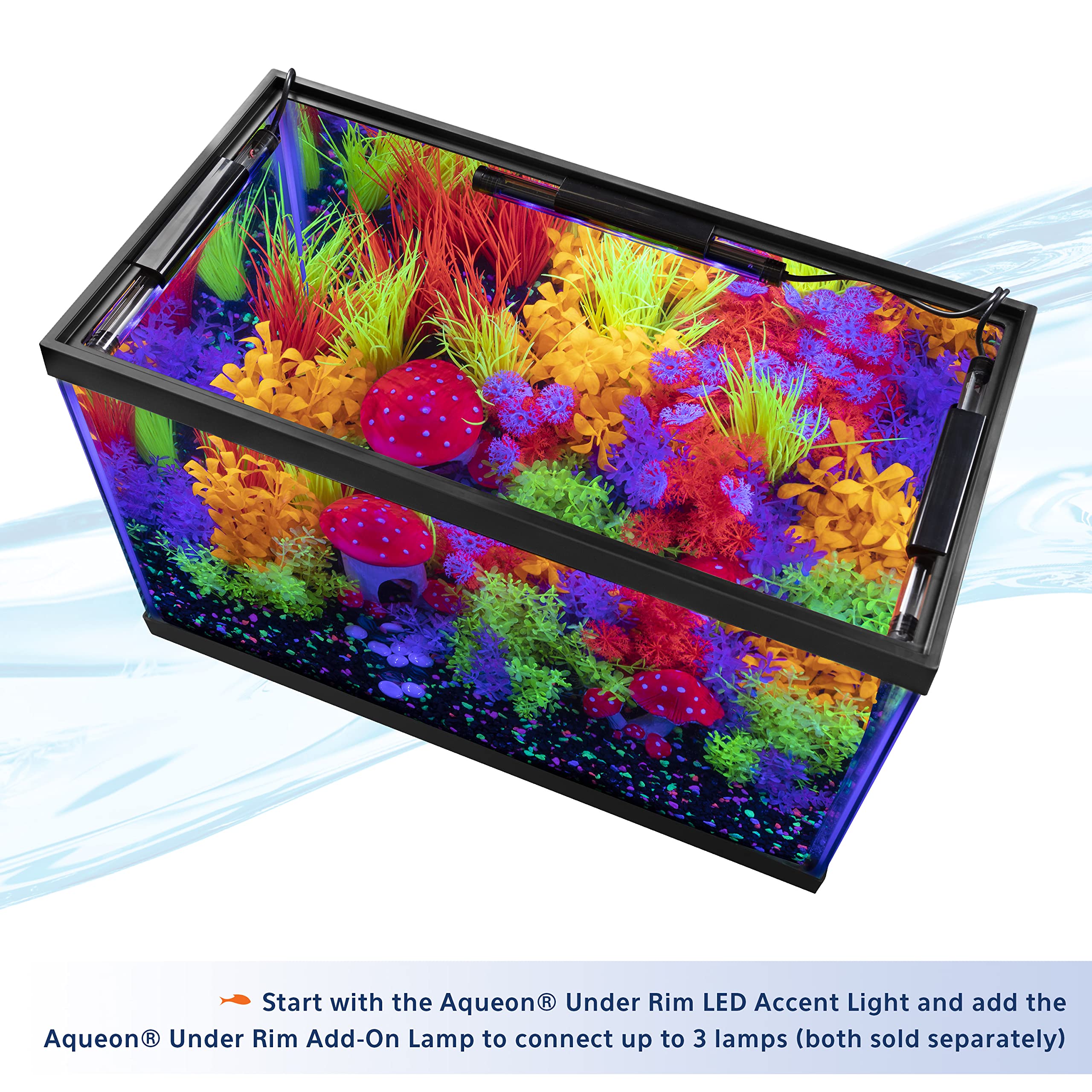 Aqueon Under Rim LED Accent Light - Aquarium Lighting for Fish Tank Decor | Perfect for Freshwater & Saltwater Tanks, Night Viewing & Accent Illumination