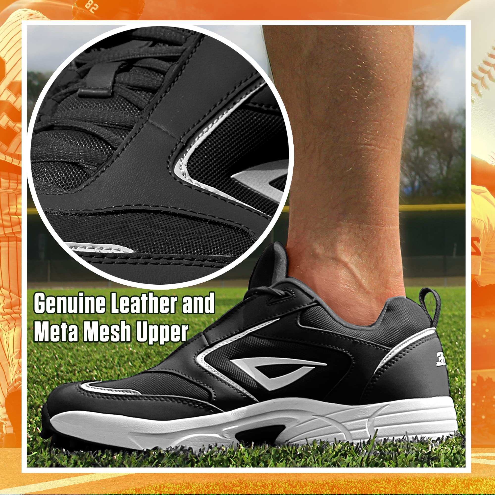 3N2 Mofo Turf Trainer Shoes for Men - Baseball & Softball Cleats, Coaching & Training Shoes - Lightweight & Durable for Field, Gym & Outdoor Sports