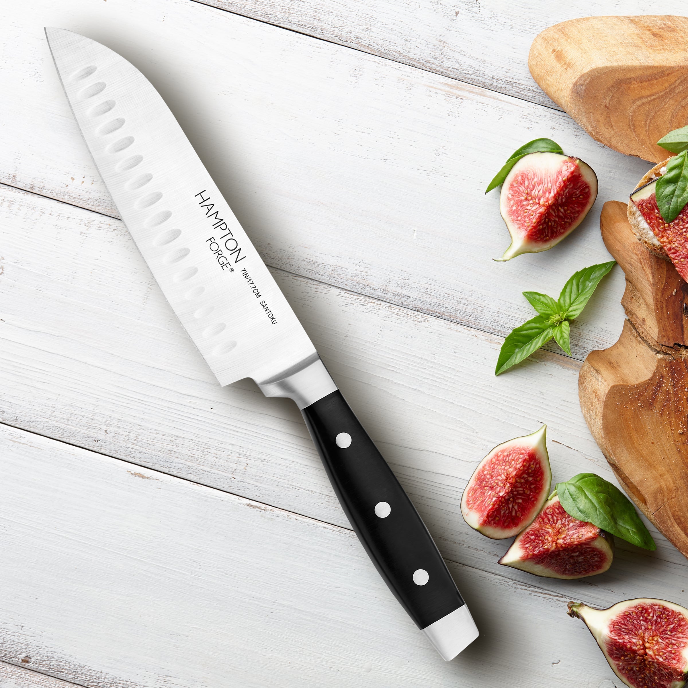 Premium Continental 7-Inch Santoku Knife with Protective Blade Guard - Perfect for Slicing, Dicing & Chopping Vegetables, Fruits & Meat in Professional & Home Kitchens