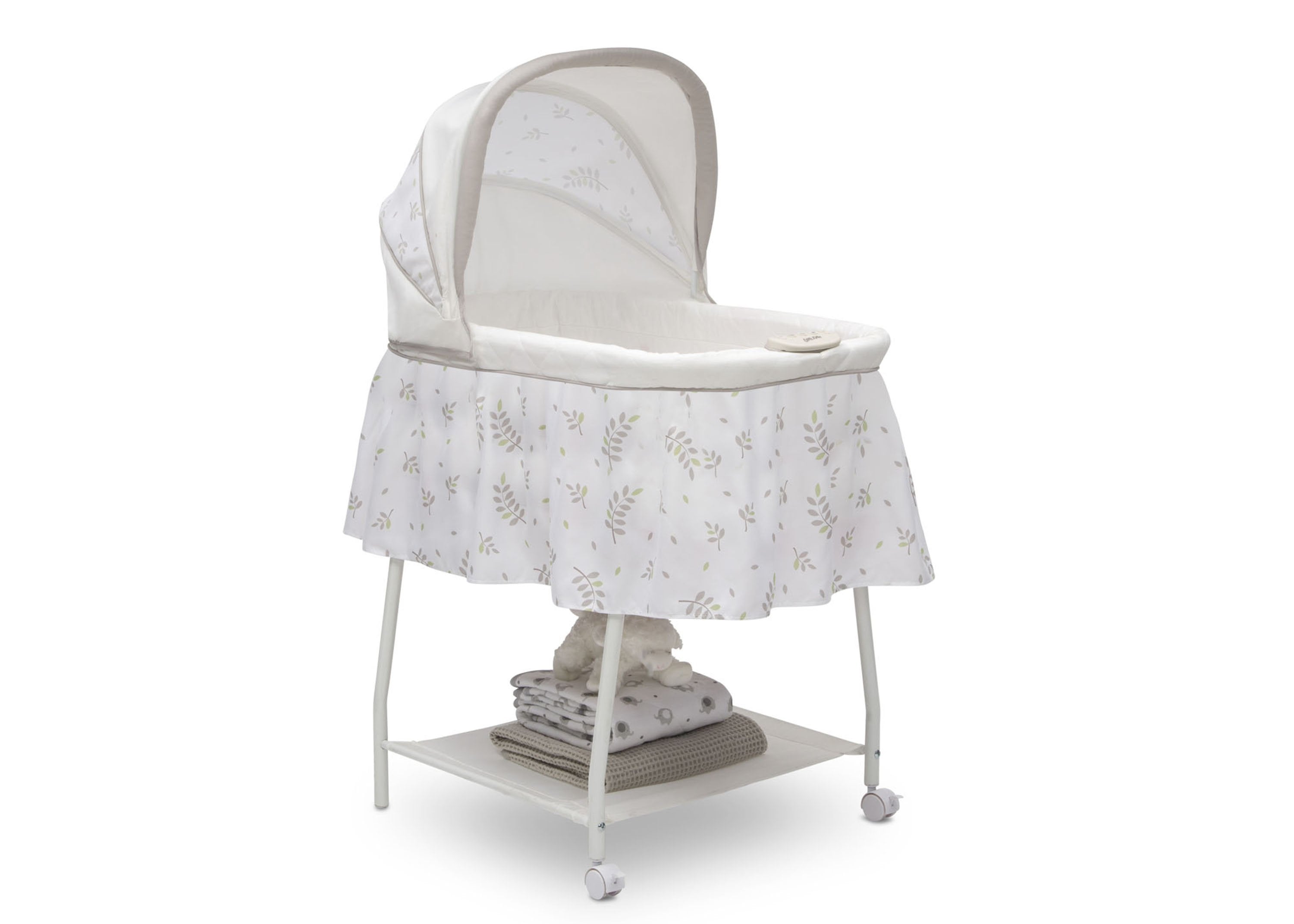 Silent Auto Gliding Bassinet for Newborns - Ultra Quiet Baby Crib with Smooth Motion - Perfect for Nursery, Bedroom & Travel