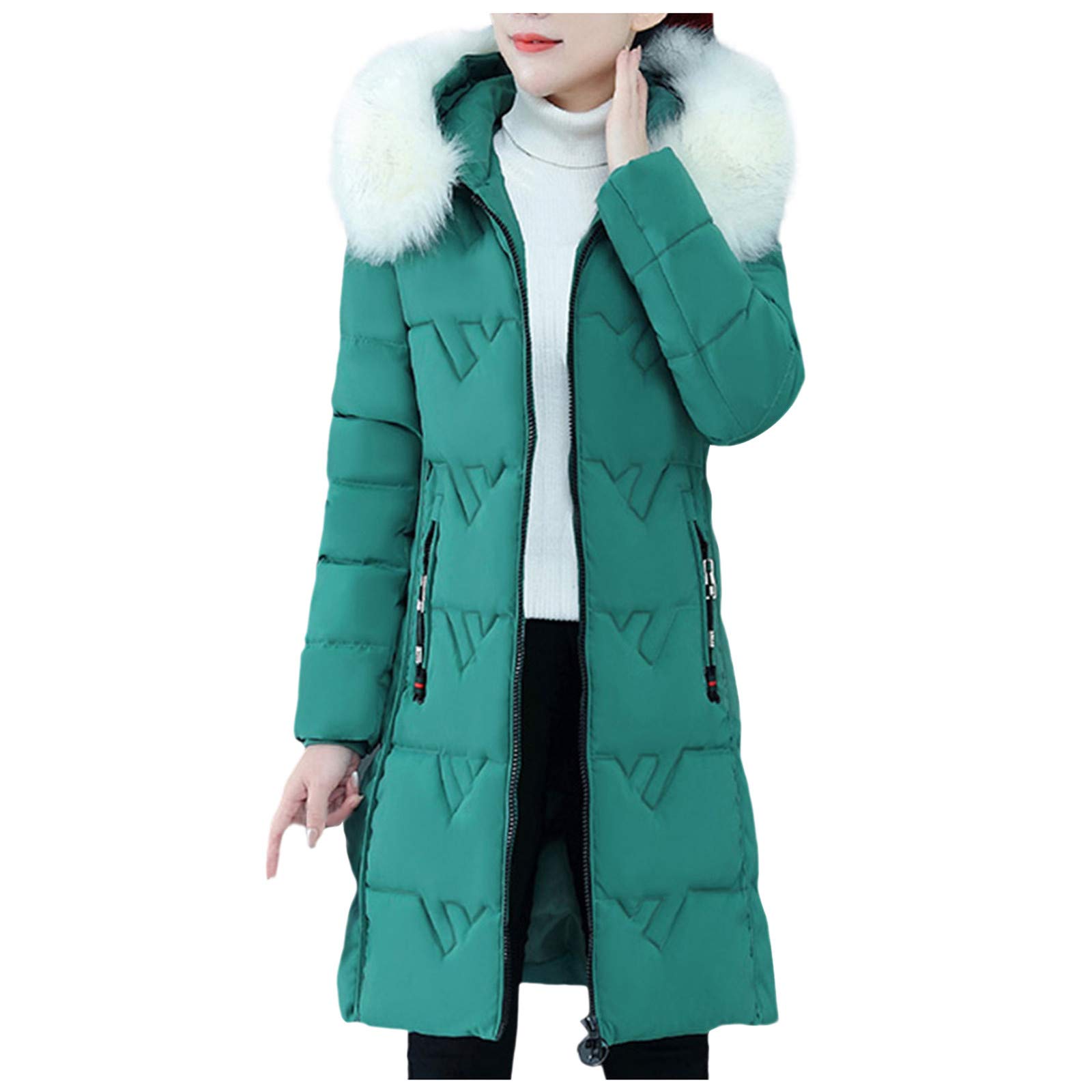 Women's Winter Hooded Padded Coat - Fleece Lined Long Sleeve Jacket with Detachable Vest | Warm Outerwear for Snow, Hiking & Daily Commute