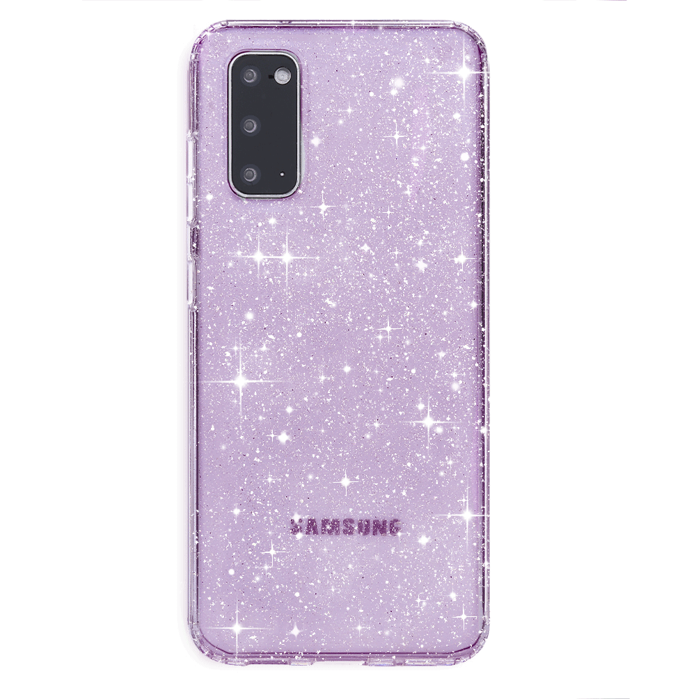 Lilac Stardust Samsung Phone Case - Protective Cover for Galaxy S21/S22/S23 - Trendy Glitter Design - Perfect for Everyday Use & Gift Giving