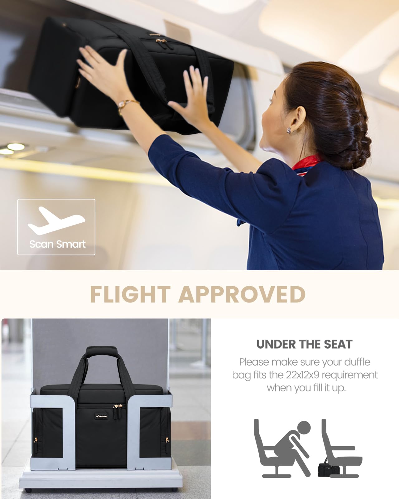LOVEVOOK Women's Puffer Weekender Duffle Bag - 3-Piece Set with Toiletry Bag & Wet Pocket - Perfect for Travel, Gym, Yoga, Hospital & Airplane Carry-On (Black) | Ideal for Weekend Getaways, Workouts & Maternity Hospital Stays