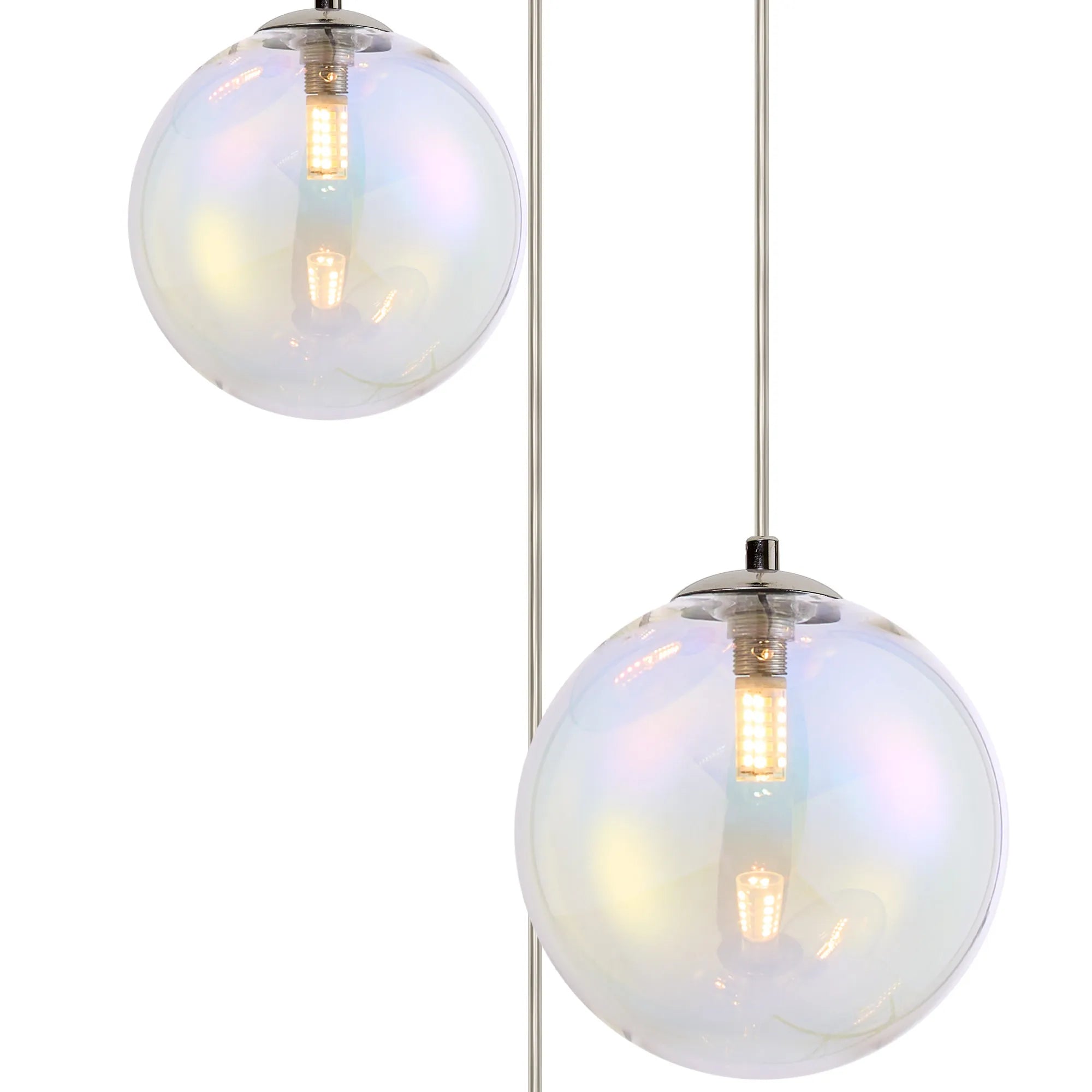 Austin 31cm Round Glass Pendant Light Fixture with 3 G9 Bulb Sockets - Perfect for Kitchen Island, Dining Room, and Modern Home Lighting