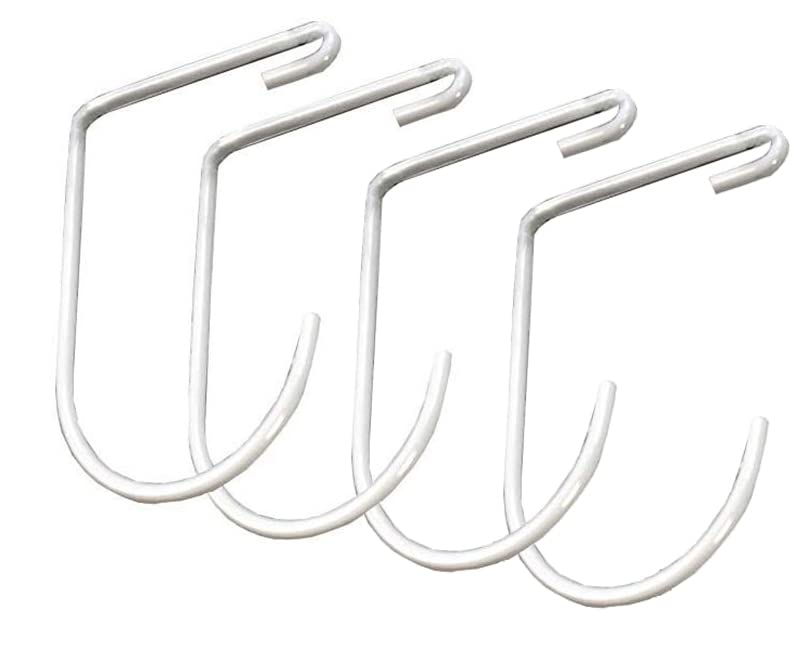 SafeRacks 4 Slim Deck Hooks - White Overhead Rack Hooks for Garage Ceiling Storage & Wall Shelving - Perfect for Organizing Tools, Bikes & Seasonal Items in Your Garage or Basement