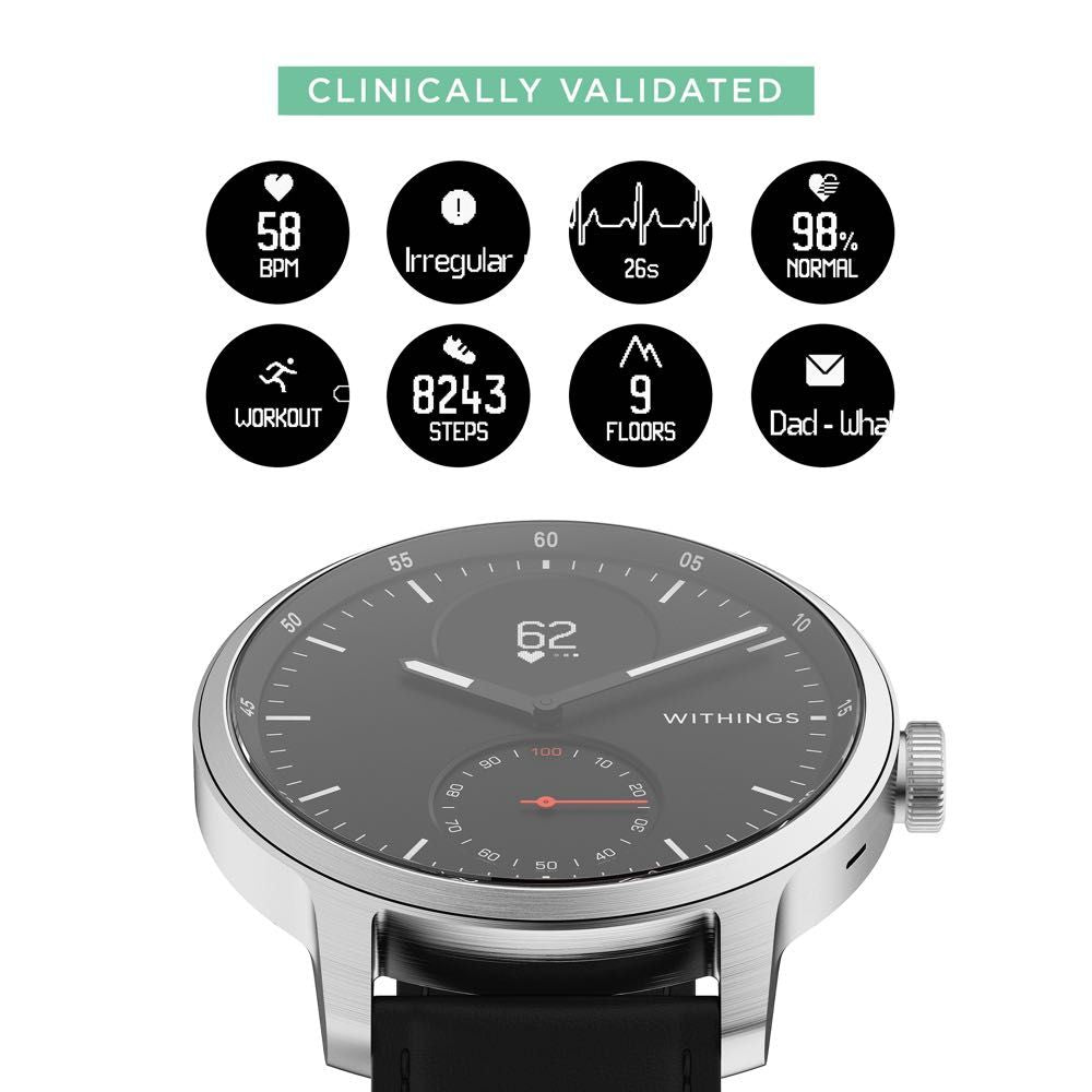 Withings ScanWatch 38mm Hybrid Smartwatch with ECG, Heart Rate & SpO2 Monitor - Track Sleep, Fitness & Heart Health for Active Lifestyles