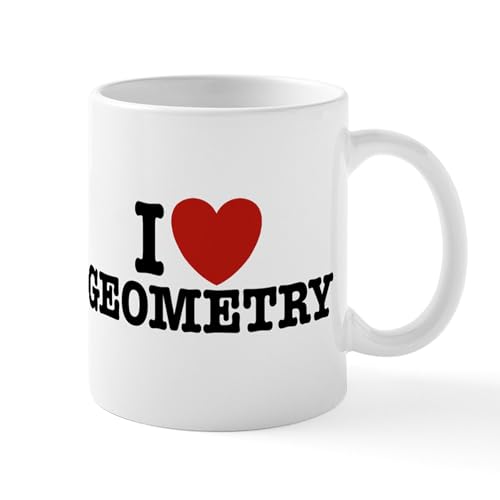 White - I Love Geometry Mug