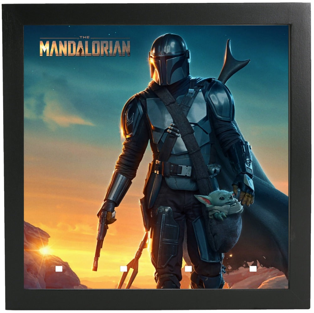 Premium Lego® The Mandalorian Minifigure Display Frame - Wall Mountable Collectible Showcase for Star Wars Fans | Perfect for Home Decor, Office Display & Gift Giving