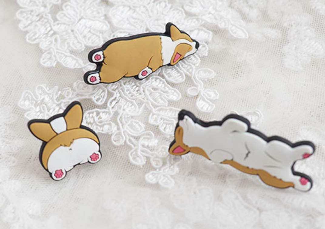 Cute Corgi Shoe Charms - 3-Piece Set for Crocs Jibbitz Compatible with Crocs Shoes | Fun Accessories for Kids & Adults | Perfect for School, Beach & Everyday Wear