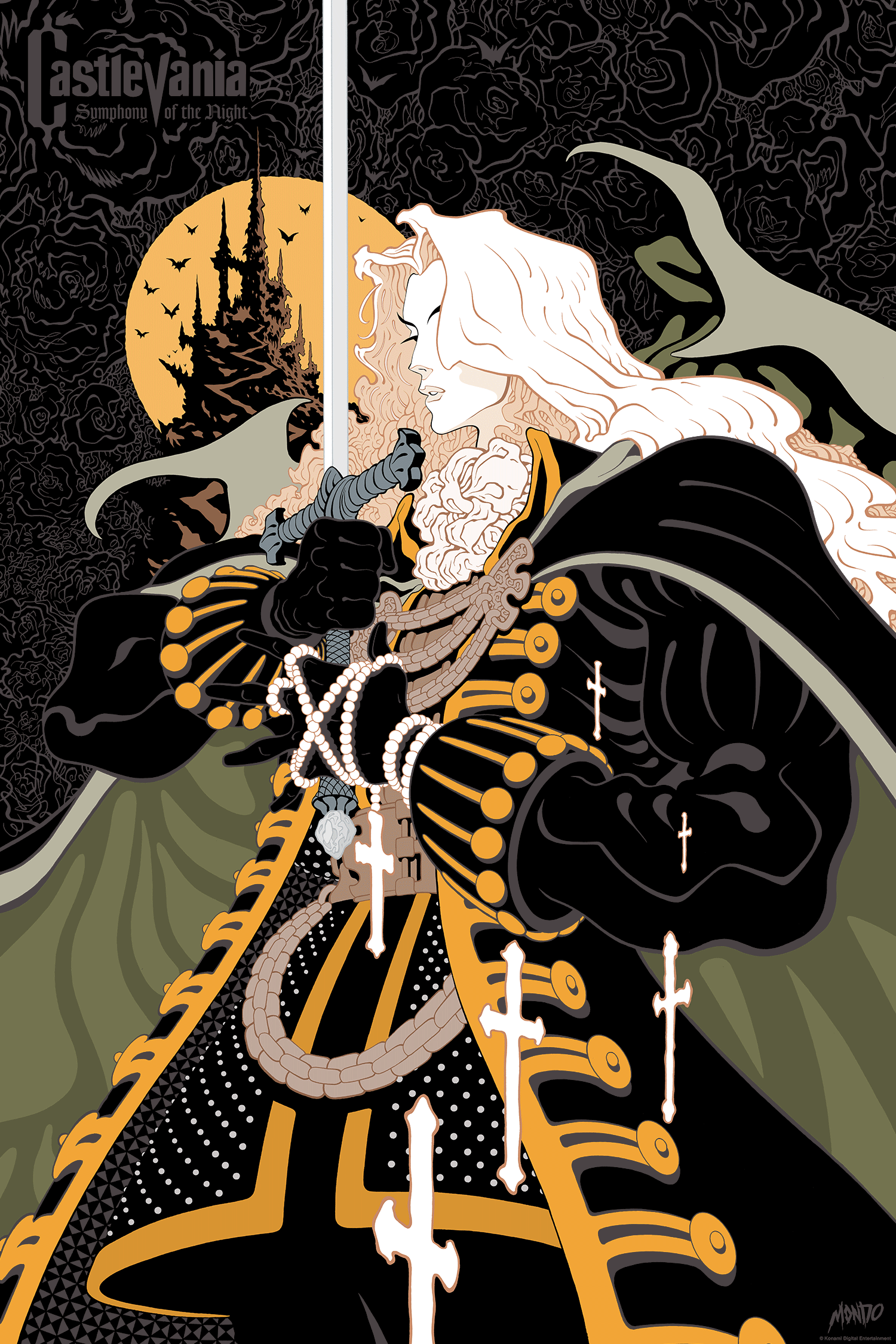 Castlevania: Symphony of the Night Vintage Video Game Poster - Gothic Wall Art Decor for Gamers & Anime Fans - Perfect for Bedroom, Game Room & Office Decor