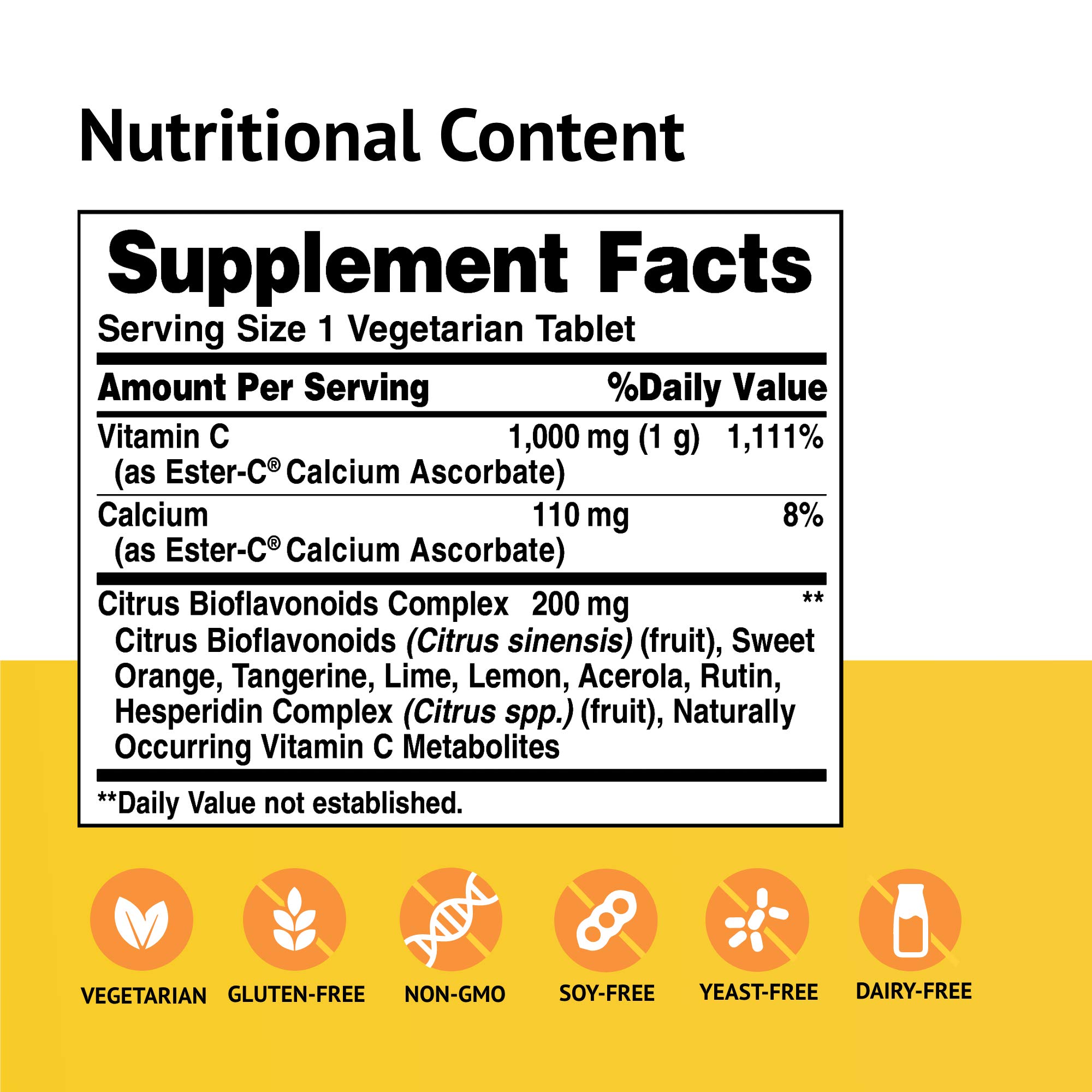 American Health Ester-C with Citrus Bioflavonoids 1000mg Vitamin C Tablets - 120 Count - Immune Support & Antioxidant Boost - Great for Daily Wellness, Cold Season & Travel