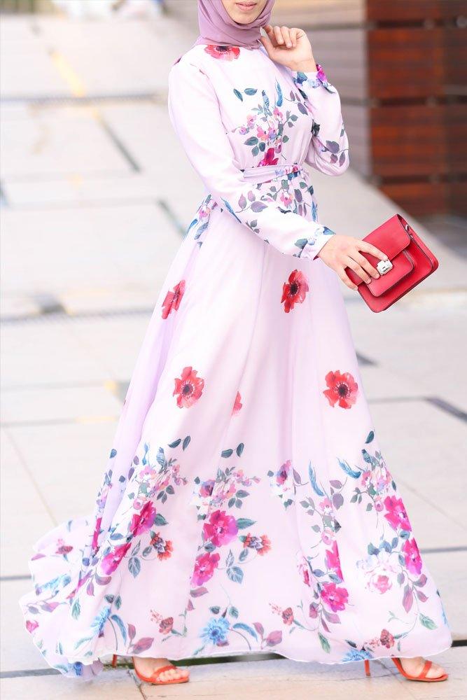 Elegant Shaimaa Chiffon Dress with Adjustable Waist Belt - Perfect for Weddings, Parties & Special Occasions