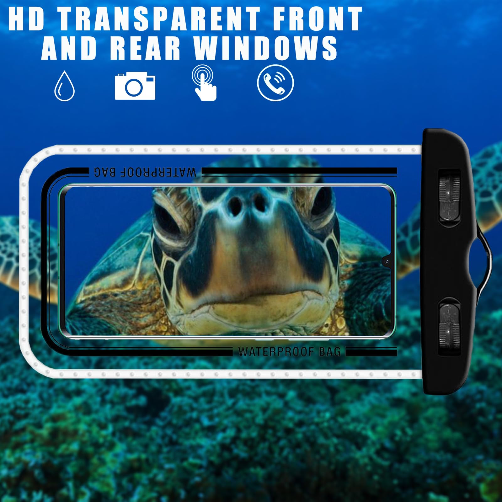 MEETTIKEY 2 Pack Waterproof Phone Pouch IPX8 - Universal Waterproof Case for iPhone 15 14 13 12 11 Pro Max & Galaxy S22/S21/S20 (Black+Pink) - Perfect for Swimming, Beach, Kayaking & Outdoor Activities