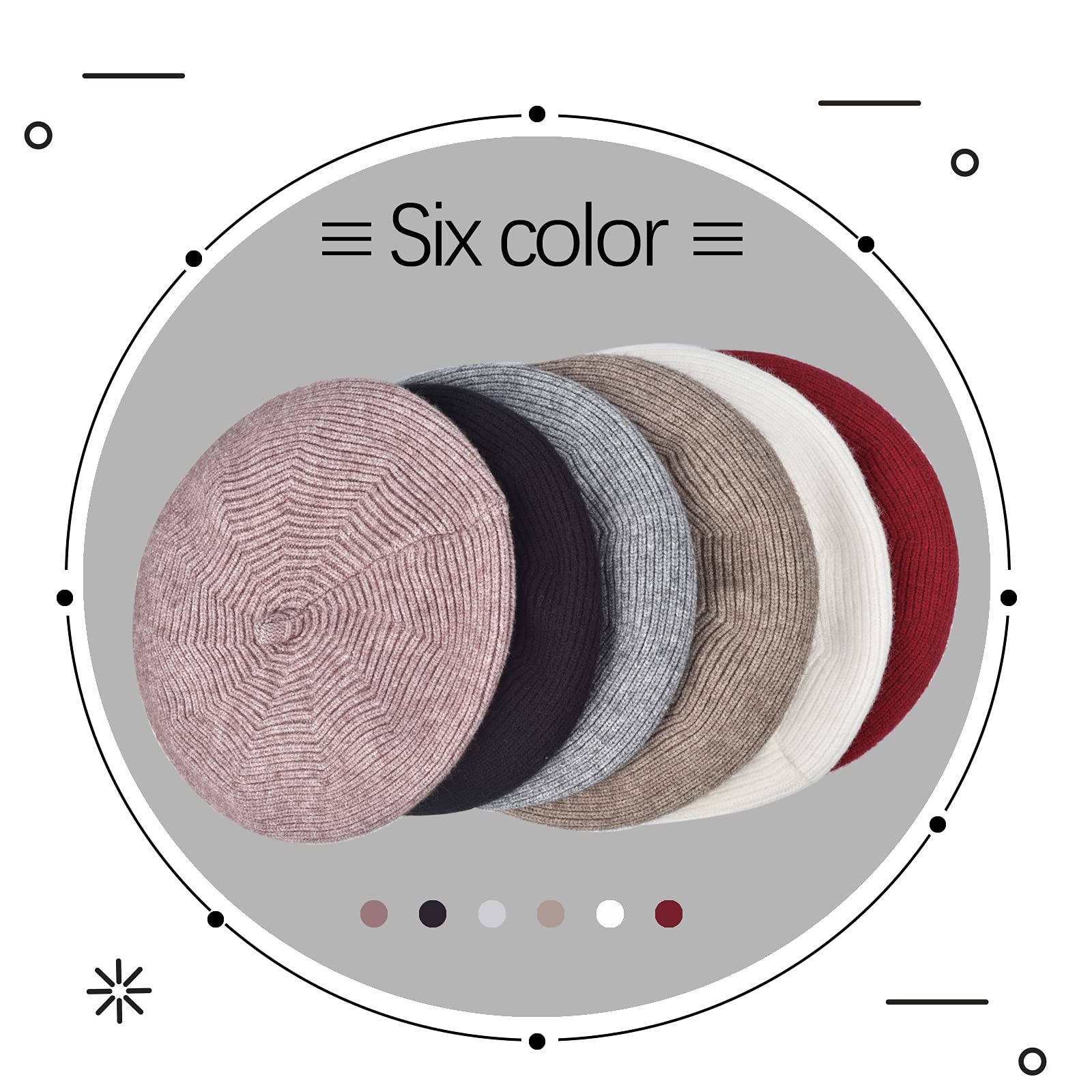 French Style Beret Hat for Women - Warm Wool Lining Winter Knit Cap | Fashionable Beanie for Cold Weather, Travel & Everyday Wear