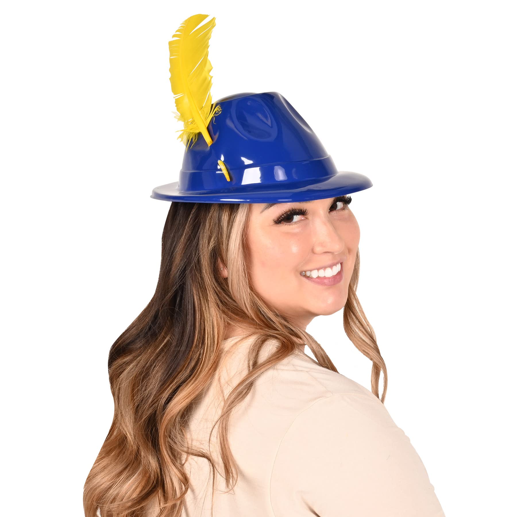 Beistle 48-Pack German Oktoberfest Party Hats - Colorful Plastic Alpine Hats with Feathers (Red, Blue, Yellow, Green) - Bavarian Festival Accessories for Oktoberfest Celebrations, Costume Parties & Themed Events