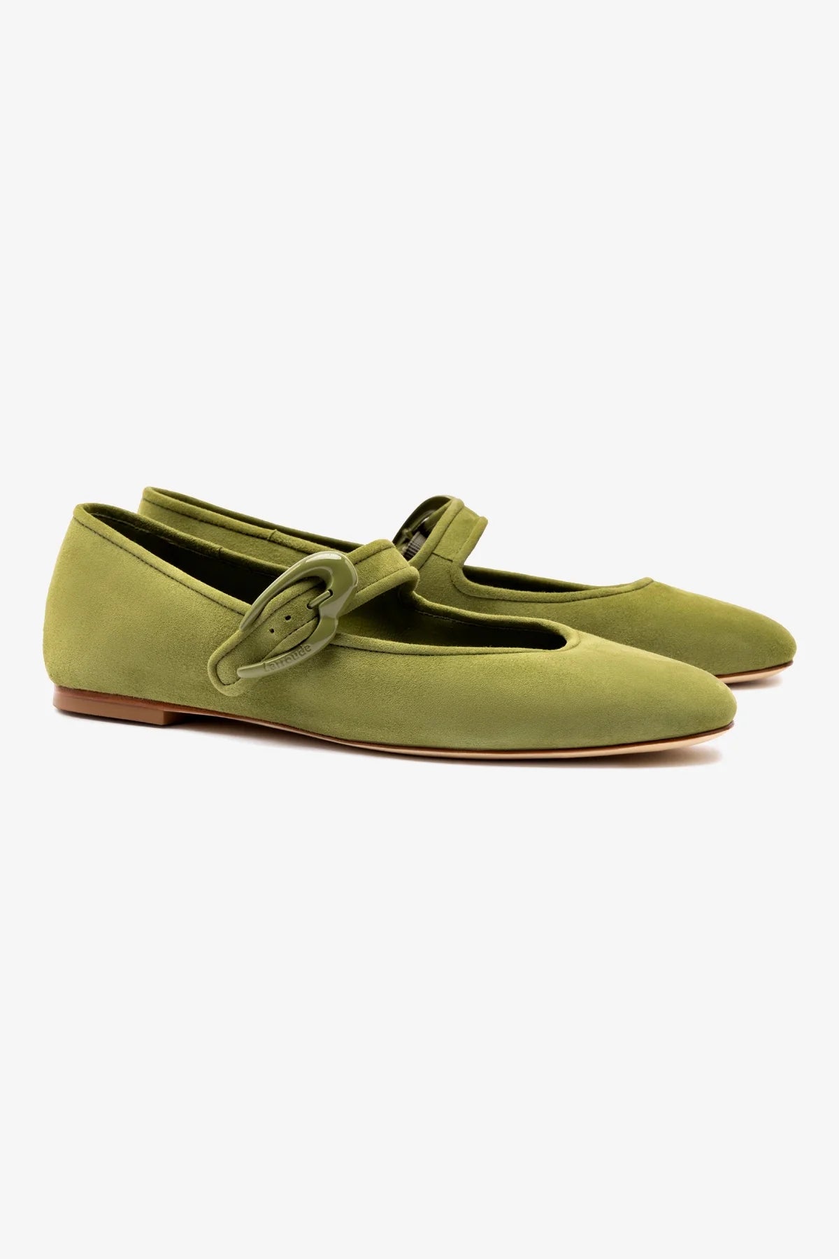 Verona Women's Ballet Flats in Seaweed Suede - Comfortable Slip-On Shoes for Work, Travel & Everyday Wear