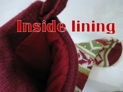 Hand Knitted Personalized Wool Christmas Stockings with Red Cuff - Perfect for Holiday Decorations, Fireplace Mantel, and Christmas Gift Giving