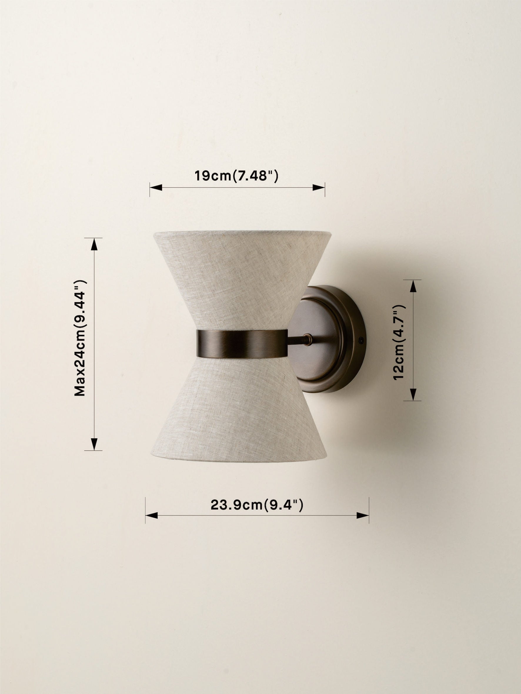 Renwick Linen and Bronze Wall Light - Modern Farmhouse Sconce for Living Room, Bedroom, or Hallway Lighting