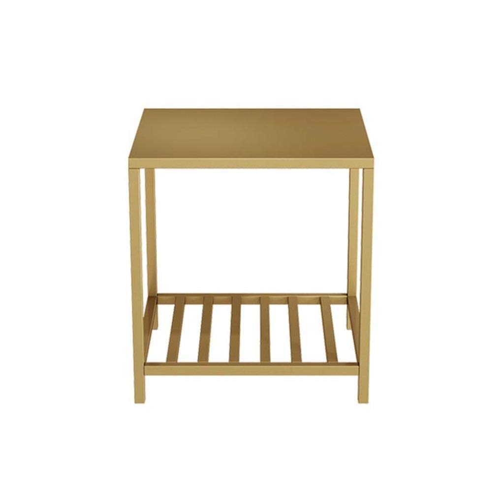Industrial Metal Frame Wap Side Table - Easy Assembly Coffee & End Table for Living Room, Bedroom, Kitchen - Gold Finish | Perfect for Small Spaces, Nightstands & Modern Home Decor
