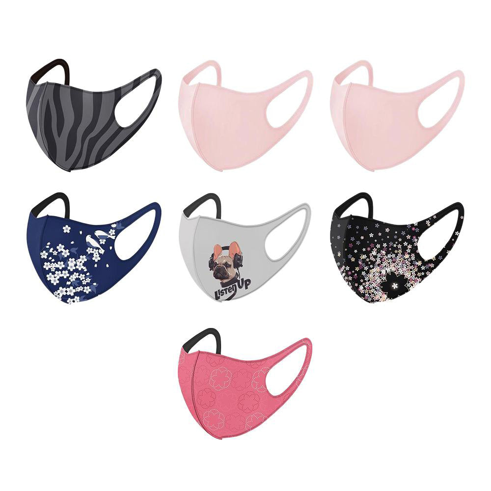 7-Day School Week Pack of Girls Face Masks - 3-Ply Washable & Reusable Comfortable Face Coverings for Kids (Children Size) - Perfect for School, Playdates & Daily Protection