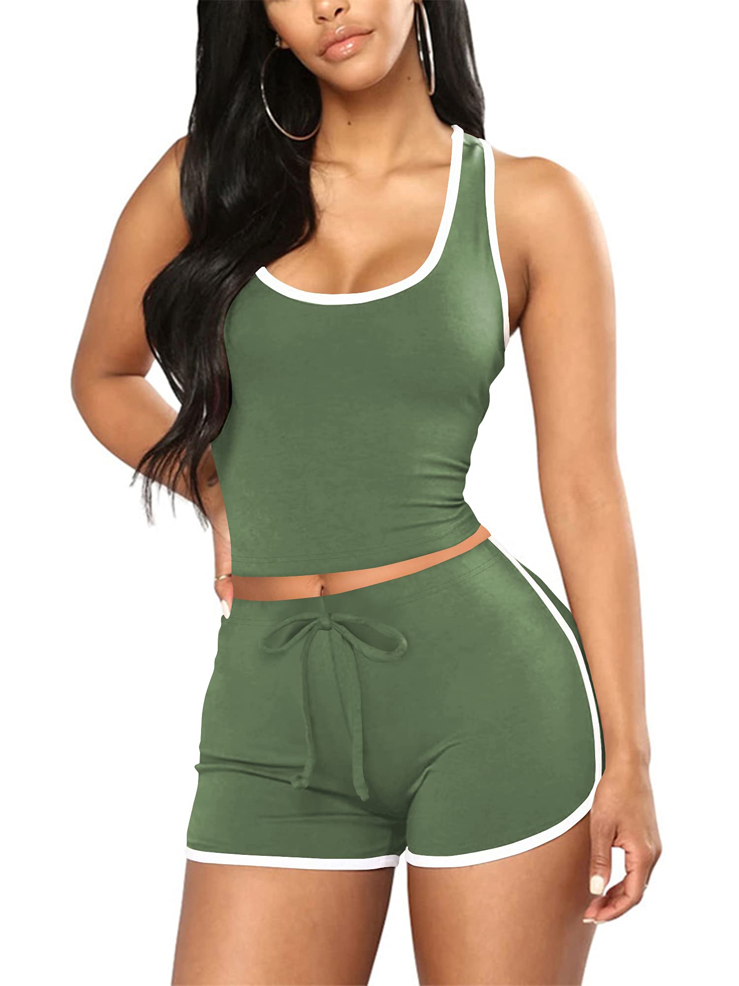 Mrkoala Women's 2-Piece Lounge Set - Sexy Summer Sleepwear Shorts & Top Pajama Set for Women - Perfect for Sleepovers, Vacation & Cozy Nights at Home
