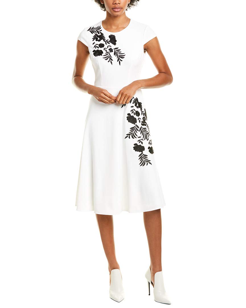 Maggy London Women's Embellished Cap Sleeve Fit and Flare Dress for Wedding, Party & Special Occasions