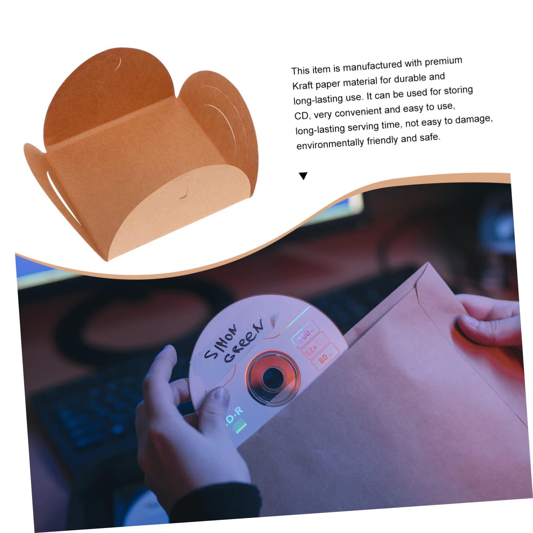 60 Pcs Kraft Paper CD Bags & Vellum Envelopes - Eco-Friendly CD Storage Cases, Wallets & Paper Sleeves for Music, DVDs, Photos - Perfect for Home Organization & Creative Gift Packaging