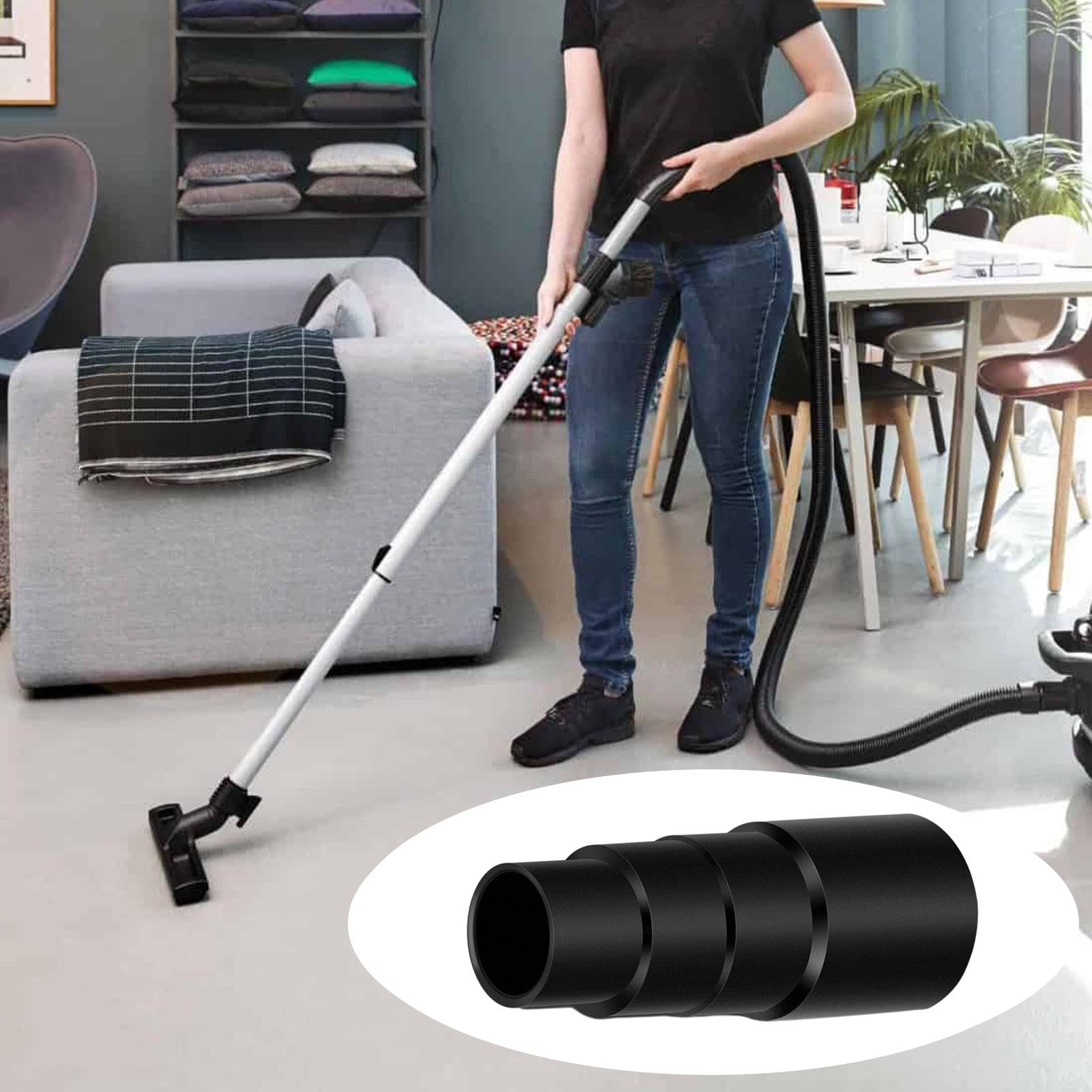 **4-Layer Vacuum Hose Reducer Adapter Kit - Professional Dust Hose Port Converter for Wet/Dry Vacuums | Compatible with Most Vacuum Cleaners | Perfect for Home Cleaning, Garage, Workshop & Car Detailing**