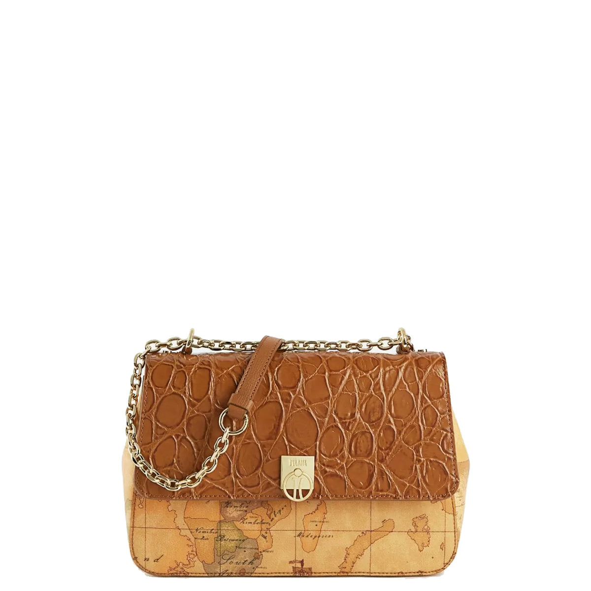 Alviero Martini 1a Classe Geo Classic Tabacco Crossbody Palm Bag LGZ94T600 - Stylish Leather Shoulder Purse for Women, Perfect for Travel, Work & Everyday Use