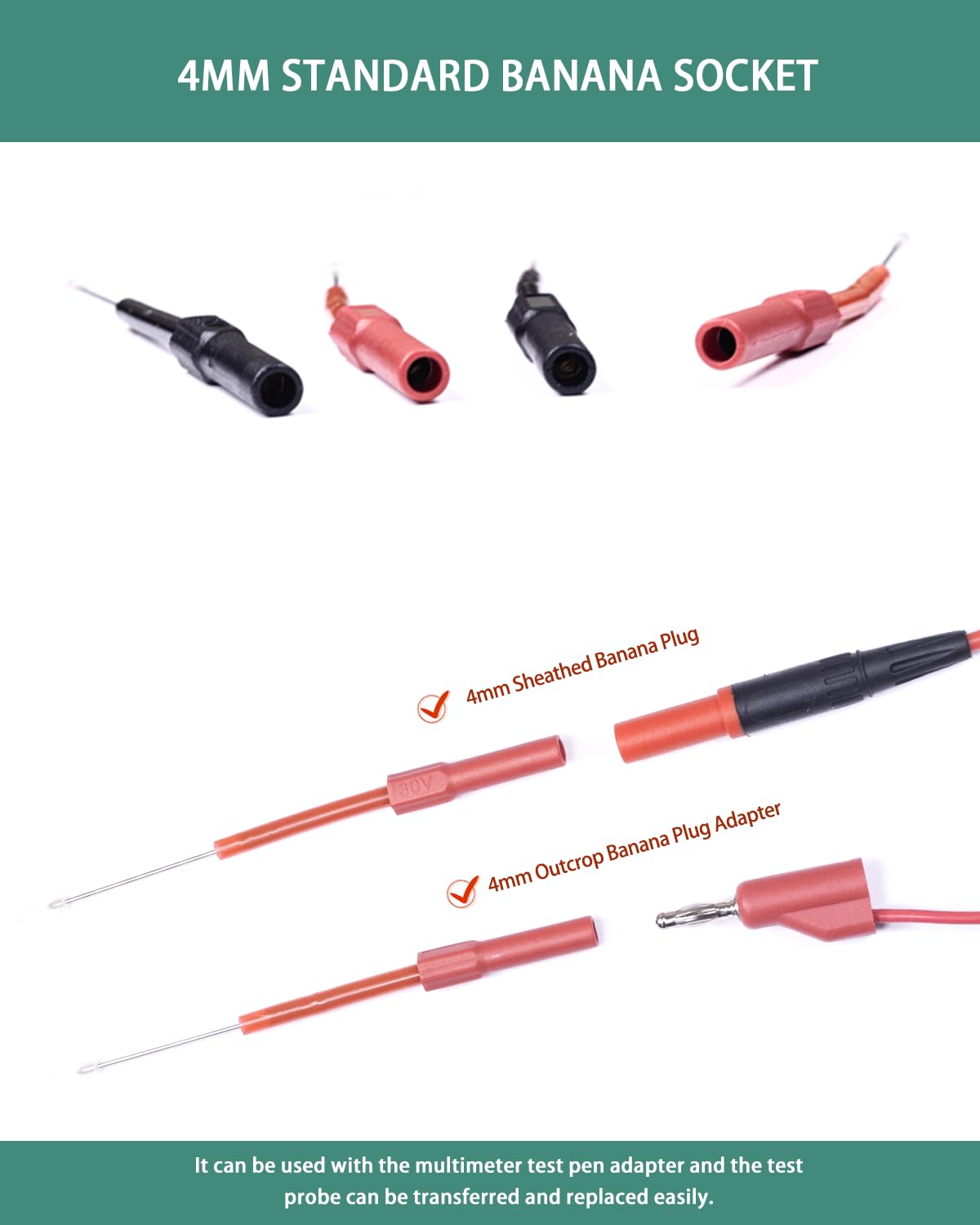 4-Piece Flexible Back Probe Kit - Automotive Diagnostic Test & Multimeter Repair Tools for Car Electrical Testing | Ideal for Mechanics & DIY Car Maintenance