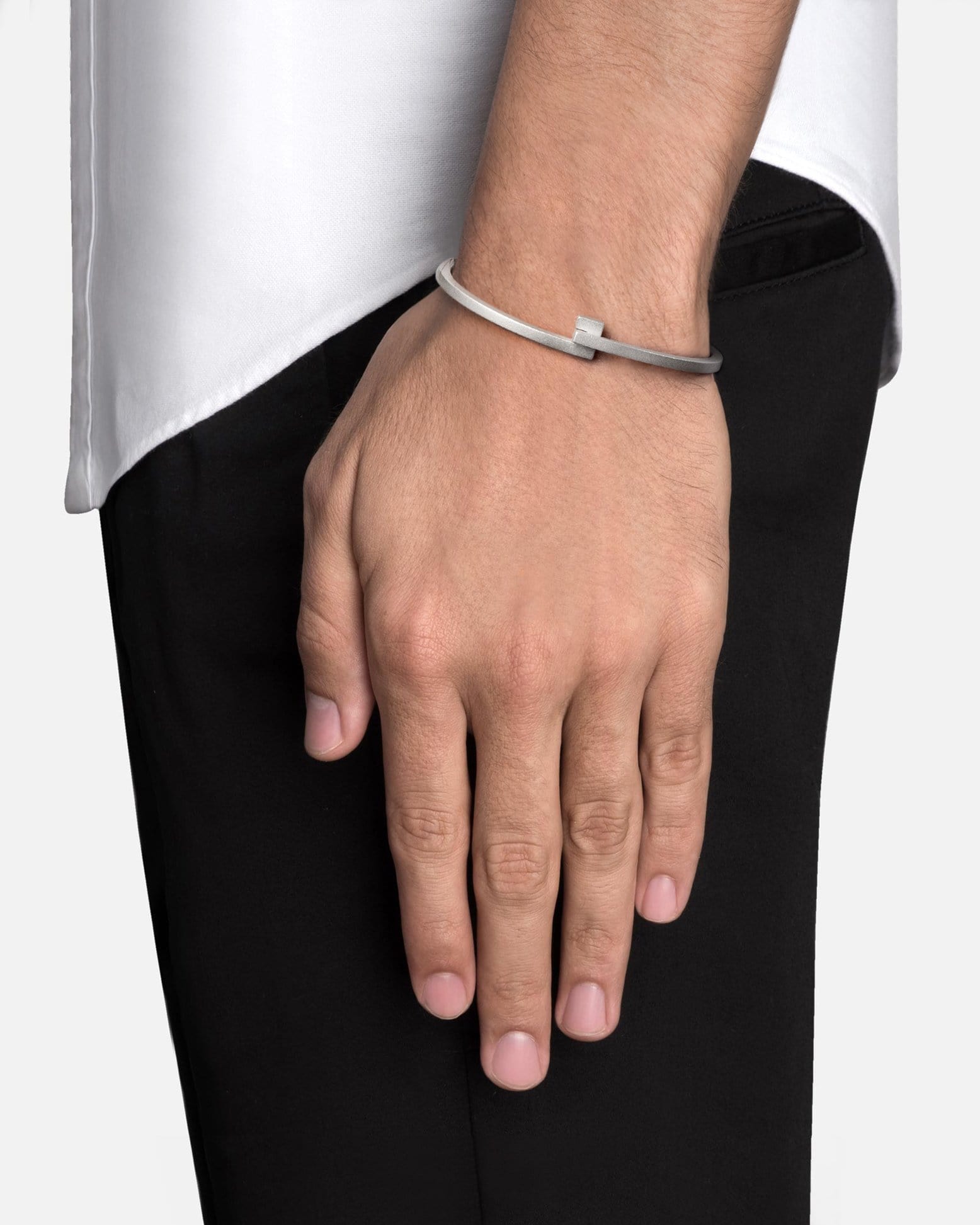 Cubist Cuff Bracelet - Matte Sterling Silver Bangle for Women - Modern Geometric Jewelry for Everyday Wear & Special Occasions