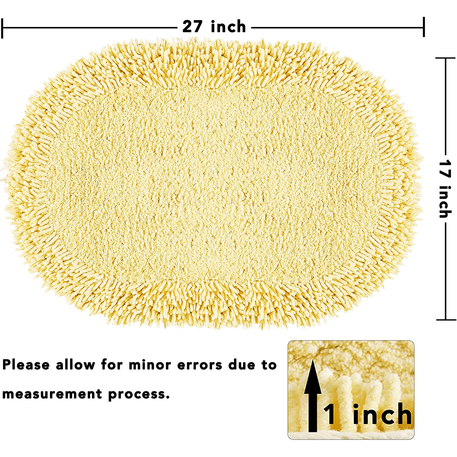 TOMORO Cotton Chenille Bathroom Rug - Super Absorbent Soft Bath Mat Towel, Non-Slip Luxury Hotel Linens for Bathroom & Shower, 17x27 Inch Cream - Perfect for Spa, Master Bath & Guest Bathroom Decor
